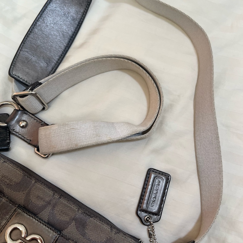 Coach Gray and Silver Cross Body Bag - Picture 3 of 5